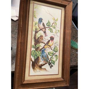 Vintage Original Birds In a Tree